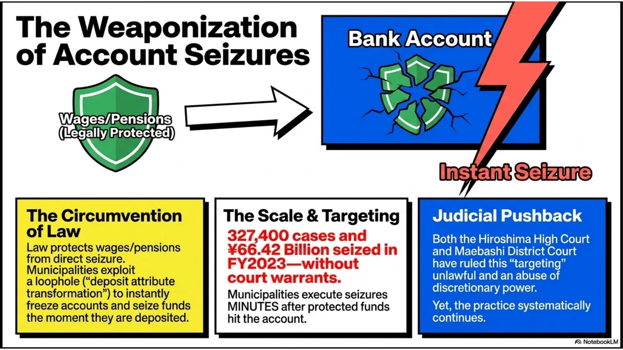 Slide 10 of 15. The weaponization of account seizures.
