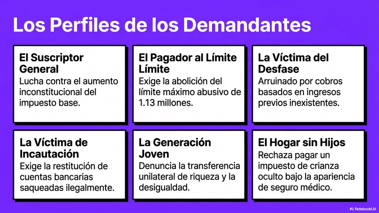 Diapositiva 13 de 15. Los demandantes: el suscriptor general, el pagador al límite, la víctima del desfase.