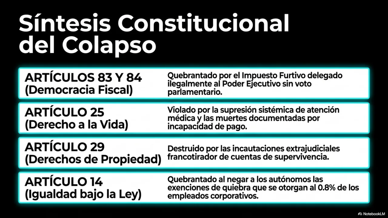 Diapositiva 14 de 15. Síntesis constitucional del colapso.
