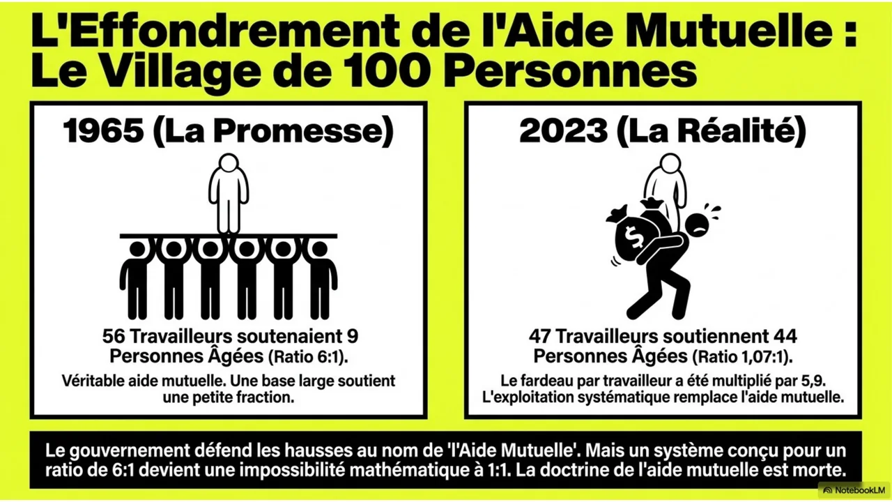 Diapositive 5 sur 15. 1965, la promesse ; 2023, la réalité.