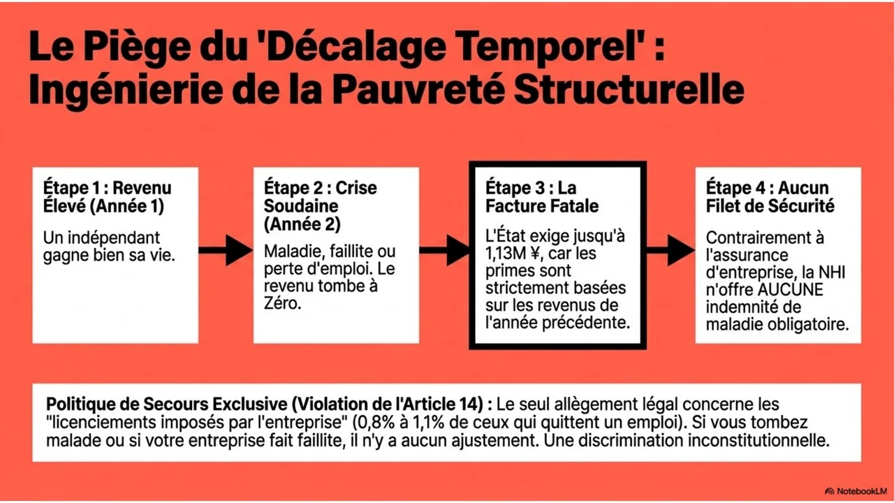 Diapositive 7 sur 15. Le piège du décalage temporel : ingénierie de la pauvreté structurelle.