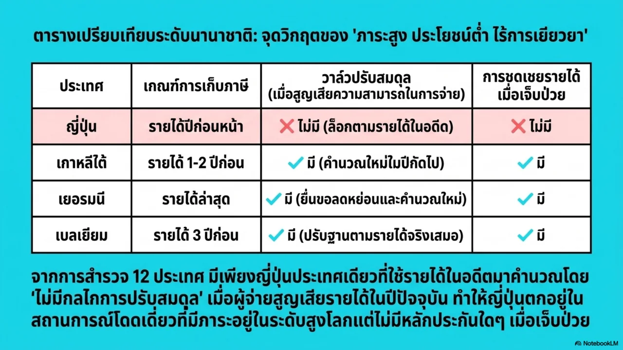 สไลด์ที่ 7 จาก 15. ตารางเปรียบเทียบระดับนานาชาติ ภาระสูง ประโยชน์ต่ำ ไร้การเยียวยา