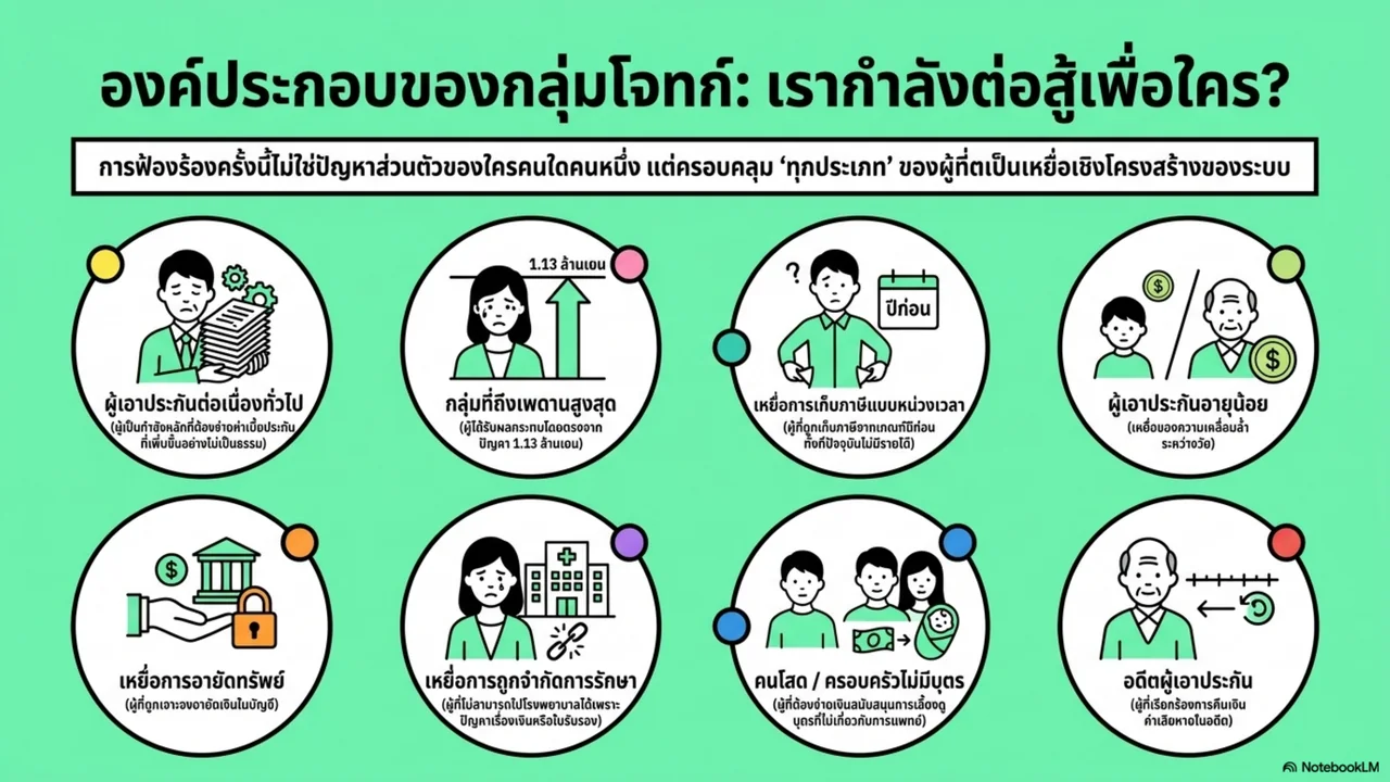 สไลด์ที่ 13 จาก 15. องค์ประกอบของกลุ่มโจทก์ เรากำลังต่อสู้เพื่อใคร